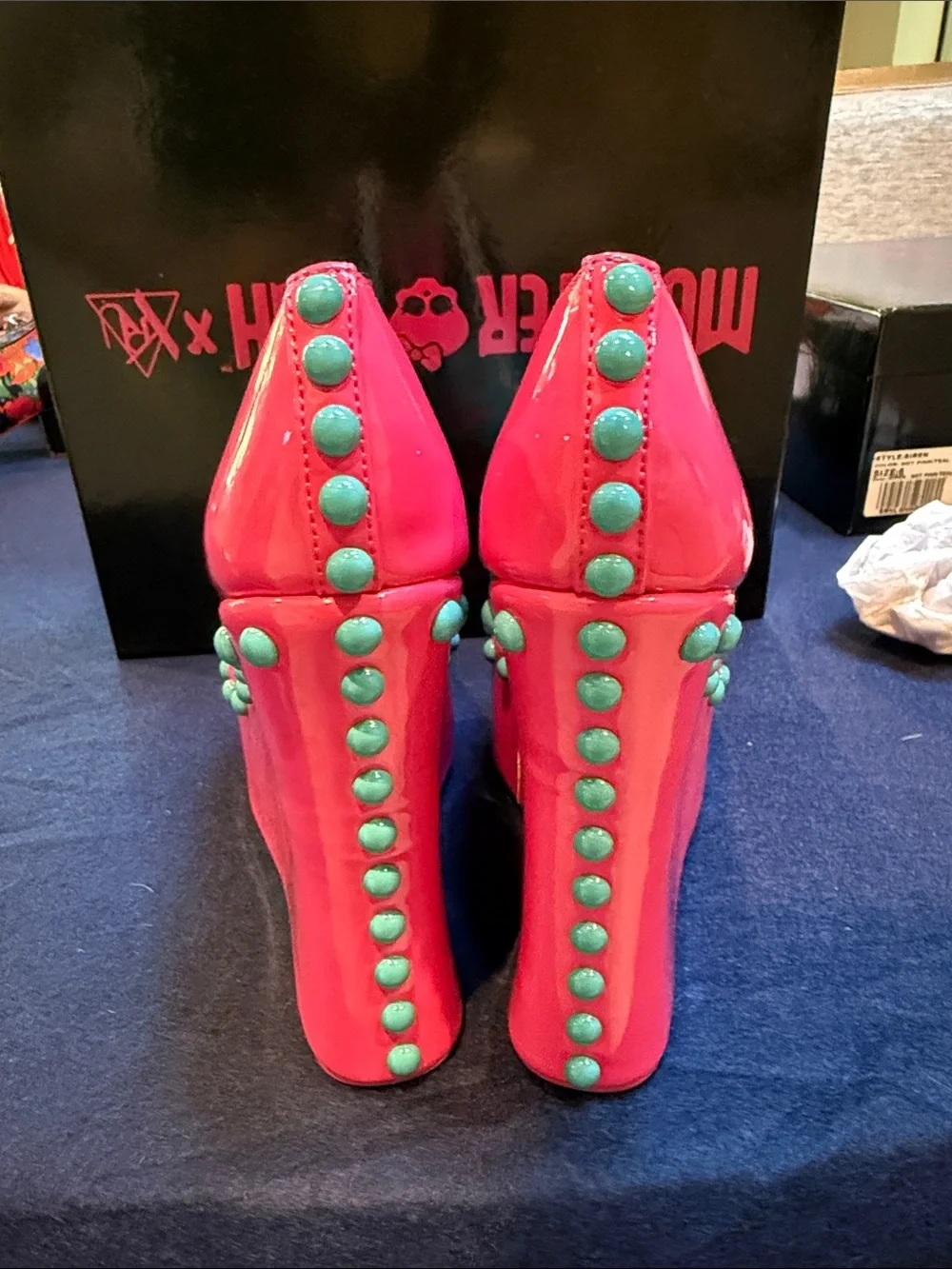 Monster High x YRU - Undead Skelita - Hot Pink and Teal - Patent Platform Wedge